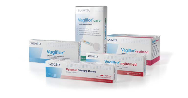 Produkte für die weibliche Intimgesundheit: Vagiflor, Vagiflor Mykomed, Vagiflor Cystimed und Vagiflor Care